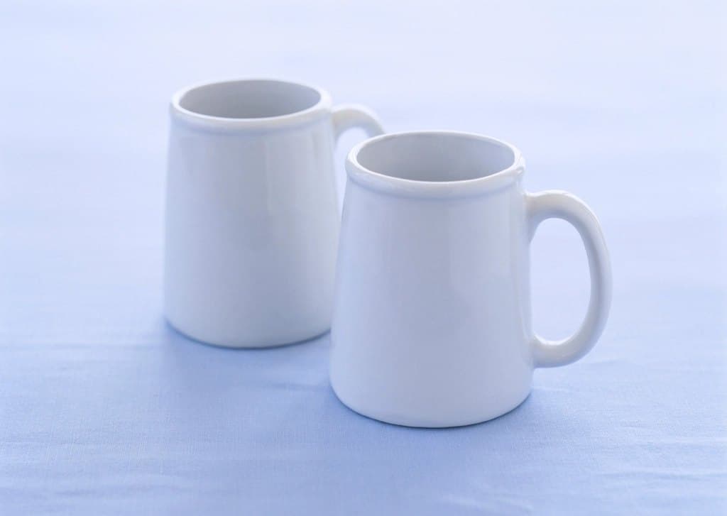 White Ceramic Mug Pair